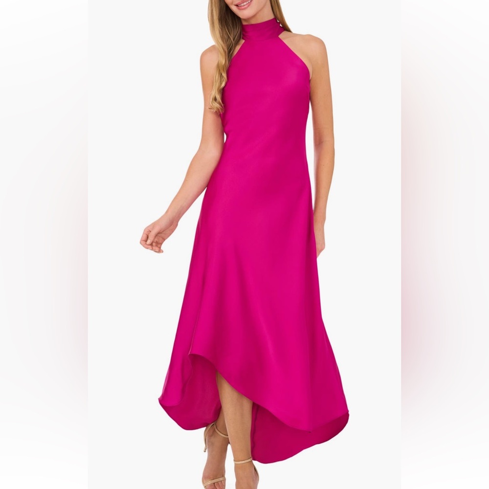Elegant Fuchsia Sleeveless Dress